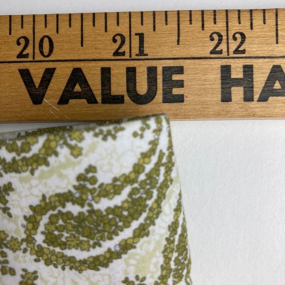 Linea Uomo Men's Paisley Print Shorts Size 42 White Olive Green Flat Front - Picture 5 of 8